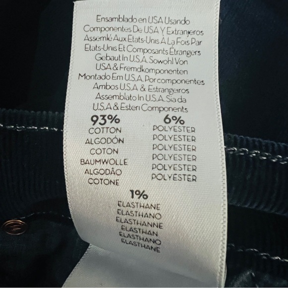 MOTHER The Outsider Crop Corduroy Jeans SZ 25 Navy Flare Boho Hipster Classic - Picture 10 of 10